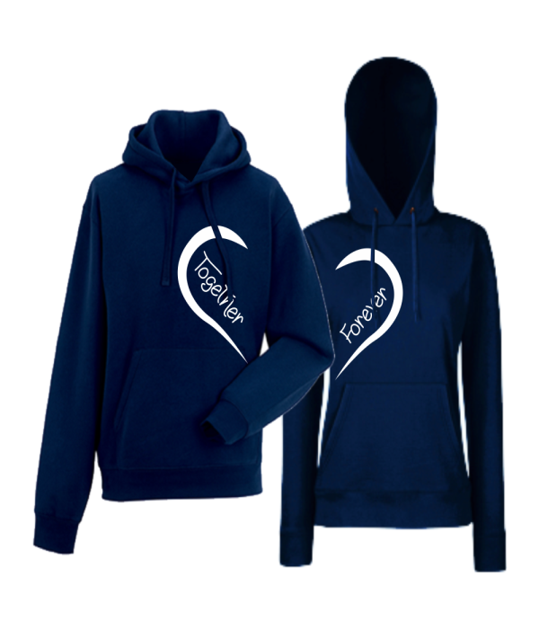 Set hanorace pentru cupluri albastru inchis Forever Set hanorace pentru cupluri albastru inchis Forever