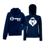 Set hanorace pentru cupluri albastru inchis Key to your heart