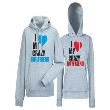 Hanorace pentru Cupluri I Love My Crazy 