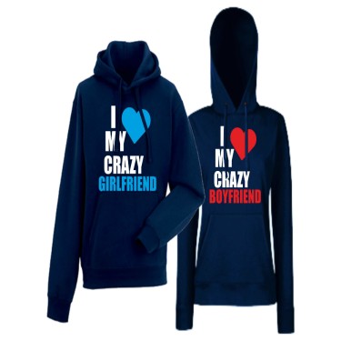 Hanorace pentru Cupluri I Love My Crazy navy Hanorace pentru Cupluri I Love My Crazy navy