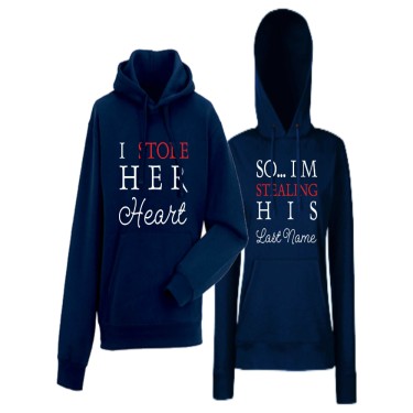 Hanorace pentru Cupluri I STOLE HER HEART navy Hanorace pentru Cupluri I STOLE HER HEART navy
