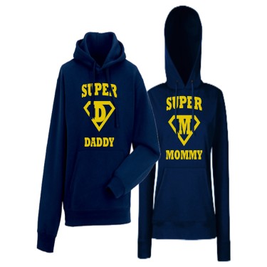 Hanorace pentru Cupluri SuperDaddy SuperMommy navy Hanorace pentru Cupluri SuperDaddy SuperMommy navy