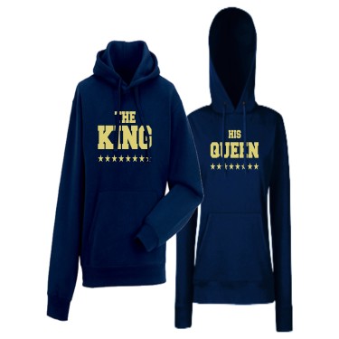 Hanorace pentru Cupluri The King His Queen navy Hanorace pentru Cupluri The King His Queen navy