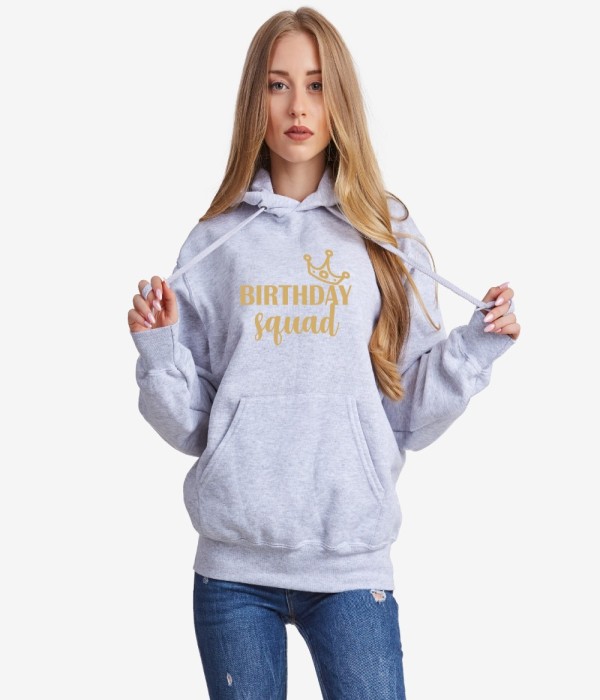 Hanorac de dama gri Birthday Squad Hanorac de dama gri Birthday Squad