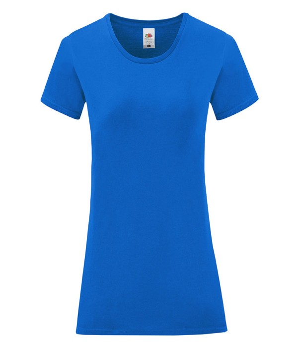 Tricou de dama din 100% bumbac pe albastru Tricou de dama din 100% bumbac pe albastru