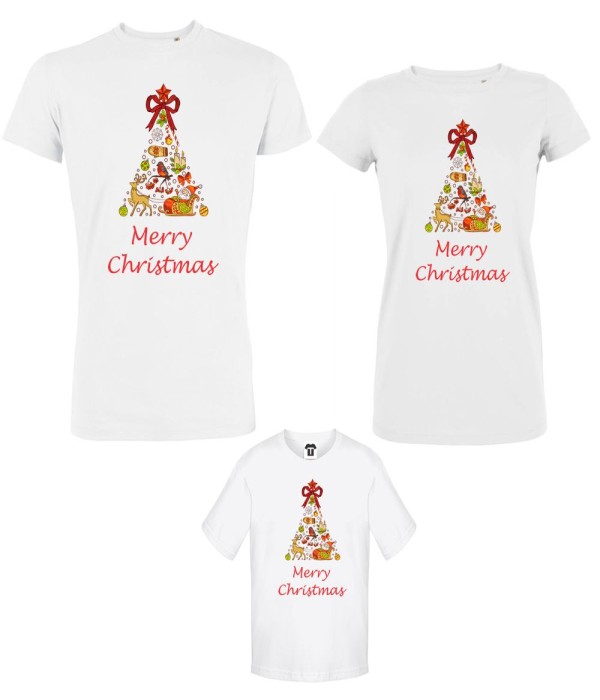 Set mama, tata si copil Merry Christmas Tree