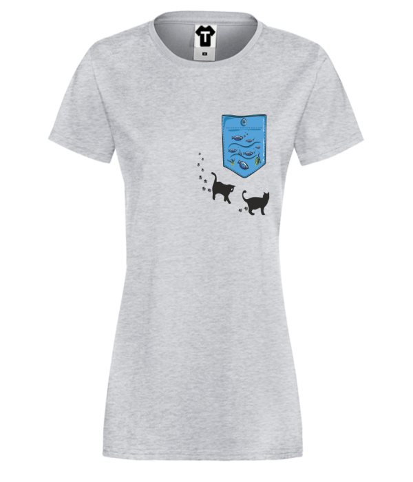 Tricou de dama Cats Pocket gri Tricou de dama Cats Pocket gri