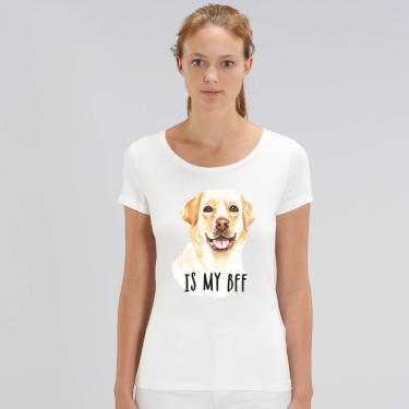 Tricou de femei alb din bumbac organic Dog BFF