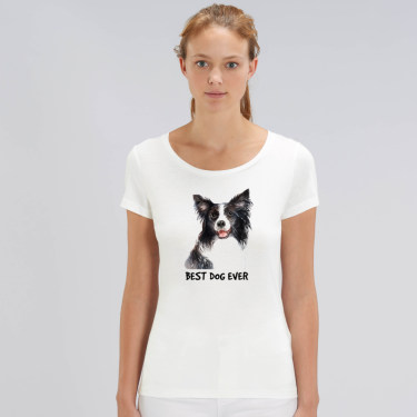 Tricou de femei alb din bumbac organic Best Dog ever