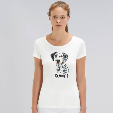 Tricou de femei alb din bumbac organic Funny Dog