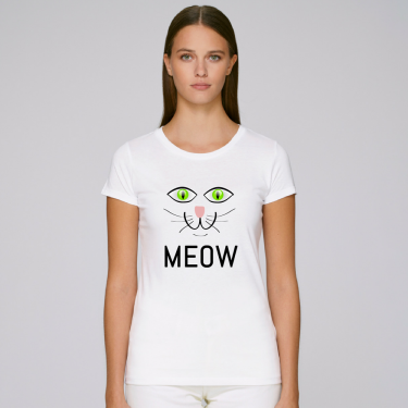 Tricou de dama din bumbac organic Meow Tricou de dama din bumbac organic Meow