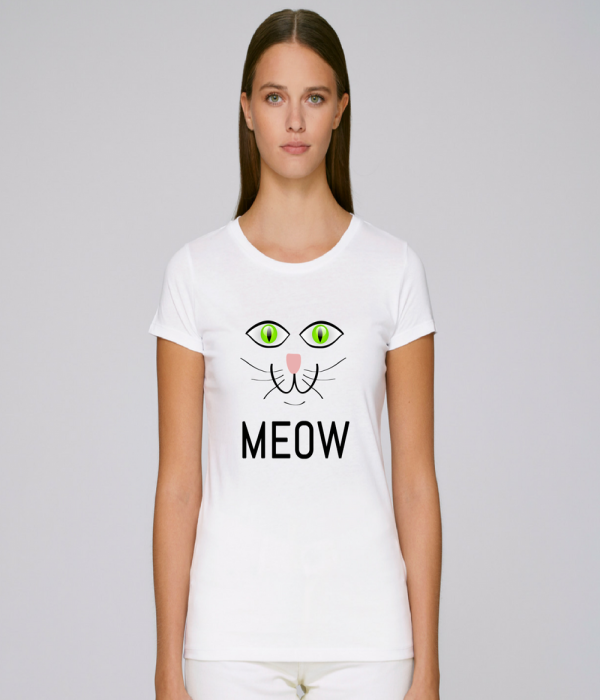Tricou de dama din bumbac organic Meow Tricou de dama din bumbac organic Meow