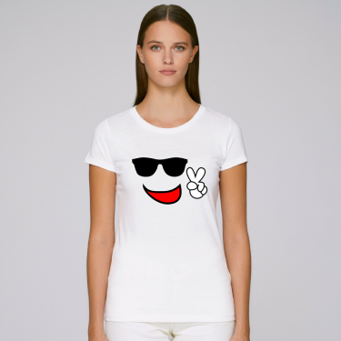 Tricou de dama din bumbac organic Smile Face Tricou de dama din bumbac organic Smile Face