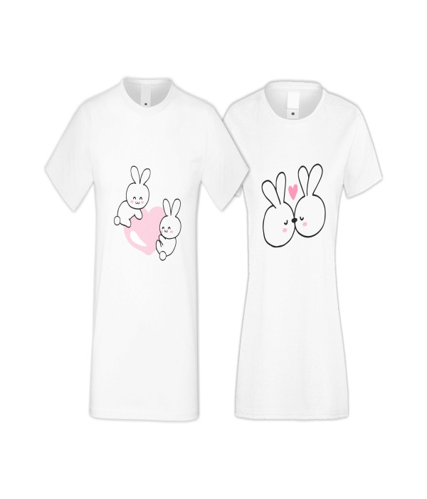 Tricouri pentru cupluri Bunnies 