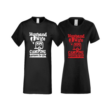 Tricouri pentru cupluri Camping Couplе negru