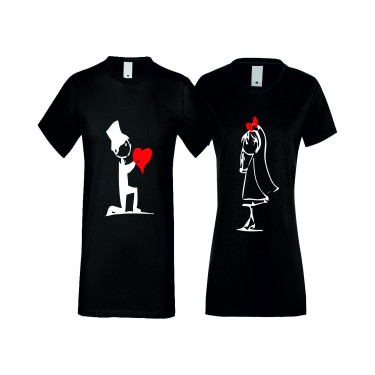 Tricouri pentru cupluri CUTE COUPLE negru