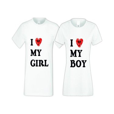 Tricouri pentru cupluri I LOVE MY BOY-GIRL 