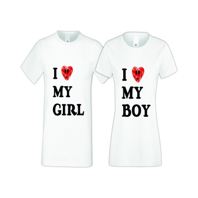 Tricouri pentru cupluri I LOVE MY BOY-GIRL Tricouri pentru cupluri I LOVE MY BOY-GIRL