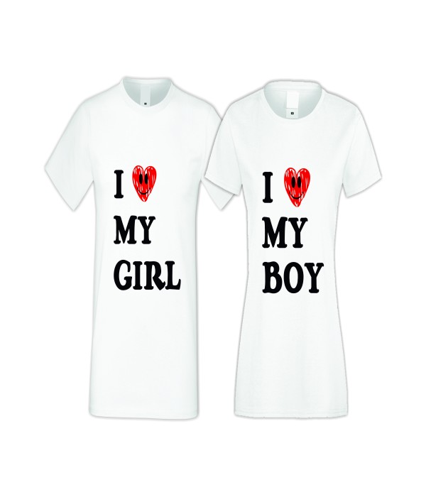 Tricouri pentru cupluri I LOVE MY BOY-GIRL Tricouri pentru cupluri I LOVE MY BOY-GIRL