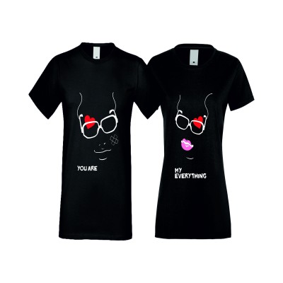 Tricouri pentru cupluri MY EVERYTHING negru
