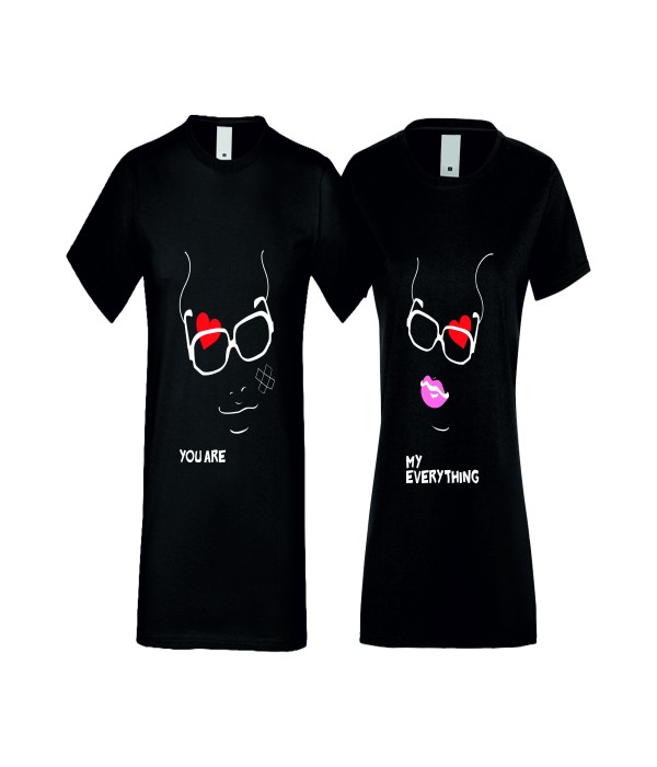 Tricouri pentru cupluri MY EVERYTHING negru