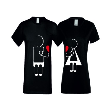 Tricouri pentru cupluri ROBOT LOVE negru