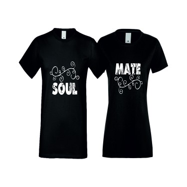 Tricouri pentru cupluri SOUL-MATE negru