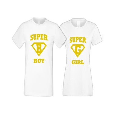 Tricouri pentru cupluri SuperBoy - SuperGirl 
