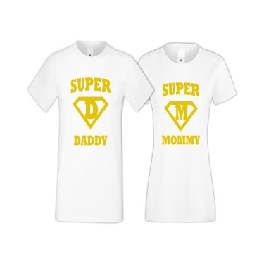 Tricouri pentru cupluri SuperDaddy - Super Mommy 