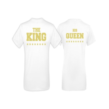 Tricouri pentru cupluri THE KING and HIS QUEEN 