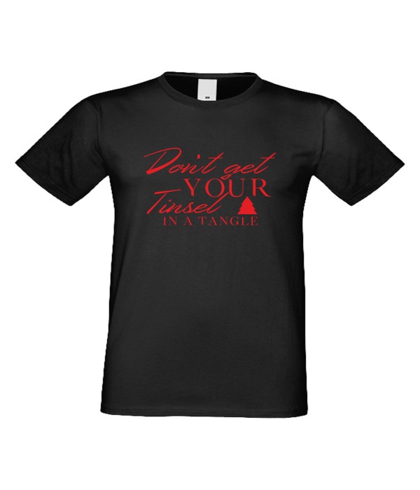 Tricou de barbati Don't get your tinsel Negru