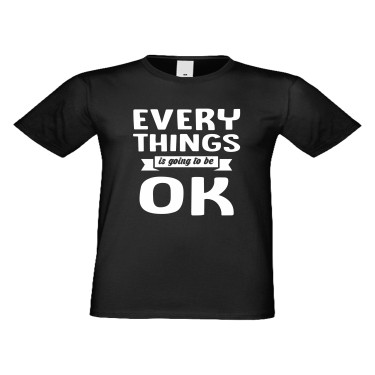 Tricou de barbati Everything is ok Negru