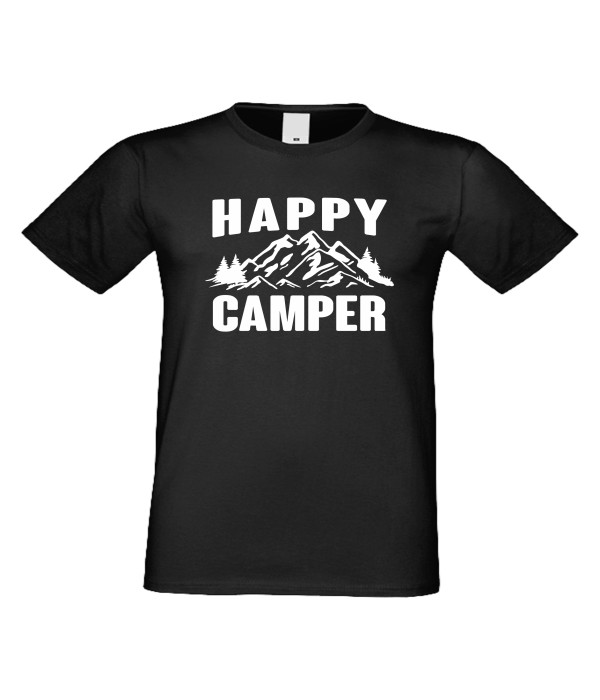 Tricou de barbati Happy Camper Negru