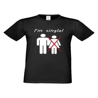 Tricou de barbati I'm single Negru Tricou de barbati I'm single Negru