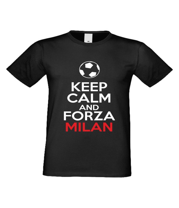 Tricou de barbati KEEP CALM and FORZA MILAN Negru