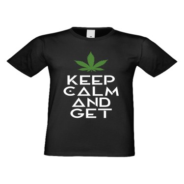 Tricou de barbati Keep Kalm and Get High Negru Tricou de barbati Keep Kalm and Get High Negru