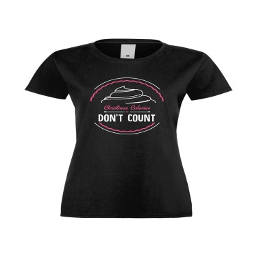 Tricou de dama Christmas calories Negru