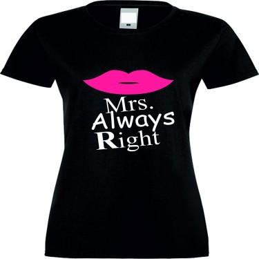 Tricou de dama Mrs. Always Right Negru