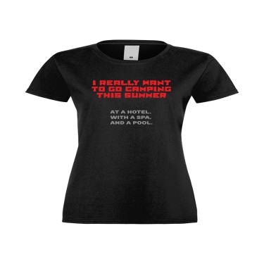 Tricou de dama - Really Want to go Camping negru