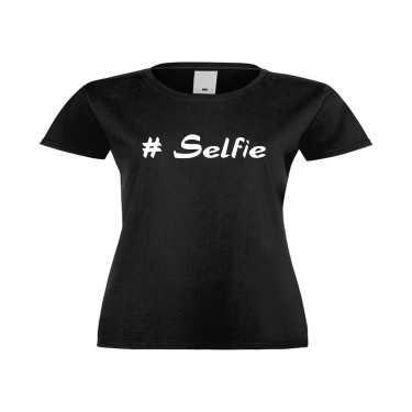 Tricou de dama Selfie negru Tricou de dama Selfie negru