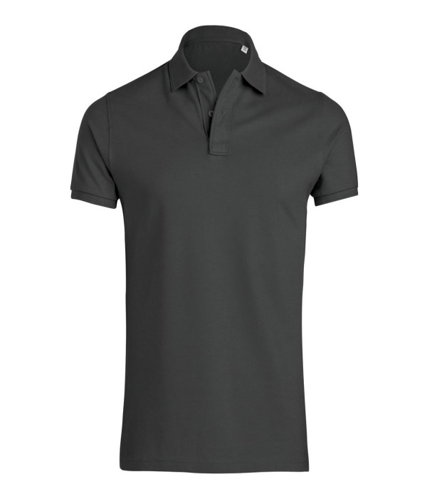 Tricou/Camasa de barbati Polo din 100% bumbac organic gri inchis