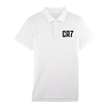 Tricou/Camasa de bartati Polo din 100% bumbac organic alb CR7