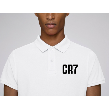 Tricou/Camasa de bartati Polo din 100% bumbac organic alb CR7