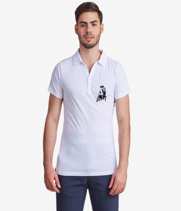 Tricou de barbat din 100% bumbac organic Bull alb Tricou de barbat din 100% bumbac organic Bull alb