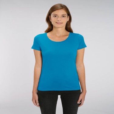 Tricou de femei din 100% bumbac organic albastru deschis