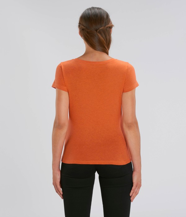 Tricou de femei din 100% bumbac organic pe portocaliu inchis Tricou de femei din 100% bumbac organic pe portocaliu inchis