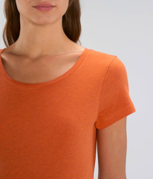 Tricou de femei din 100% bumbac organic pe portocaliu inchis Tricou de femei din 100% bumbac organic pe portocaliu inchis