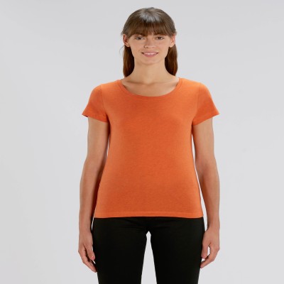 Tricou de femei din 100% bumbac organic pe portocaliu inchis Tricou de femei din 100% bumbac organic pe portocaliu inchis
