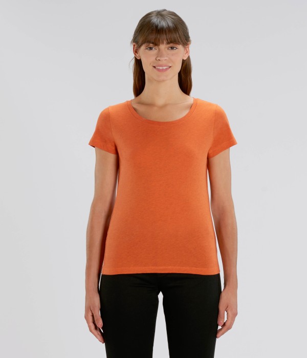 Tricou de femei din 100% bumbac organic pe portocaliu inchis Tricou de femei din 100% bumbac organic pe portocaliu inchis
