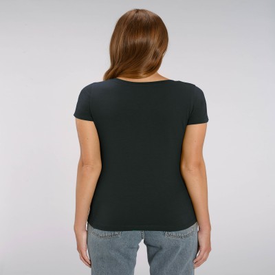 Tricou de femei din 100% bumbac organic pe negru